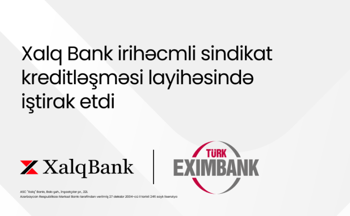 Xalq Bank beynəlxalq sindikat kreditləşməsində iştirak edib